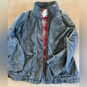 Aeropostale Olive Utility Bomber Jacket with Pink Lining
